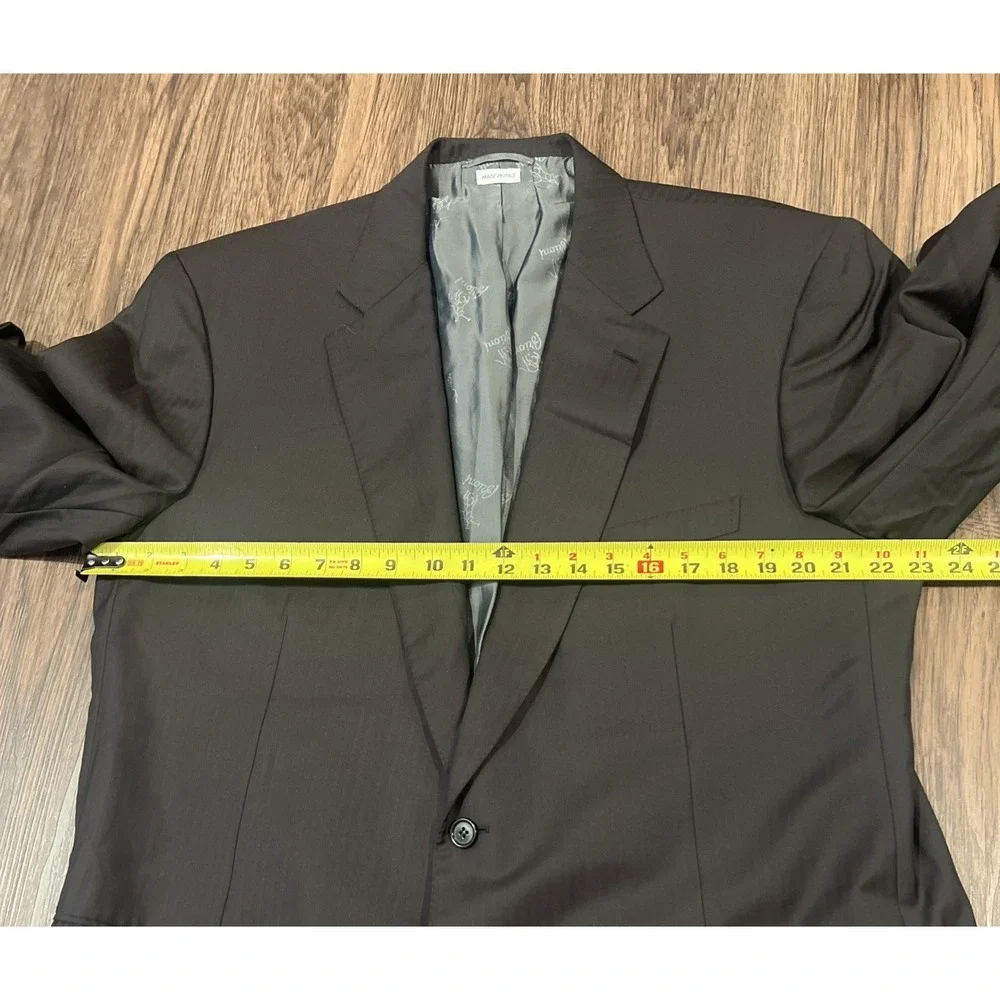Brioni Super 150s Parlamento Size 48L In Black Brownish Made In Italy READ NOTES